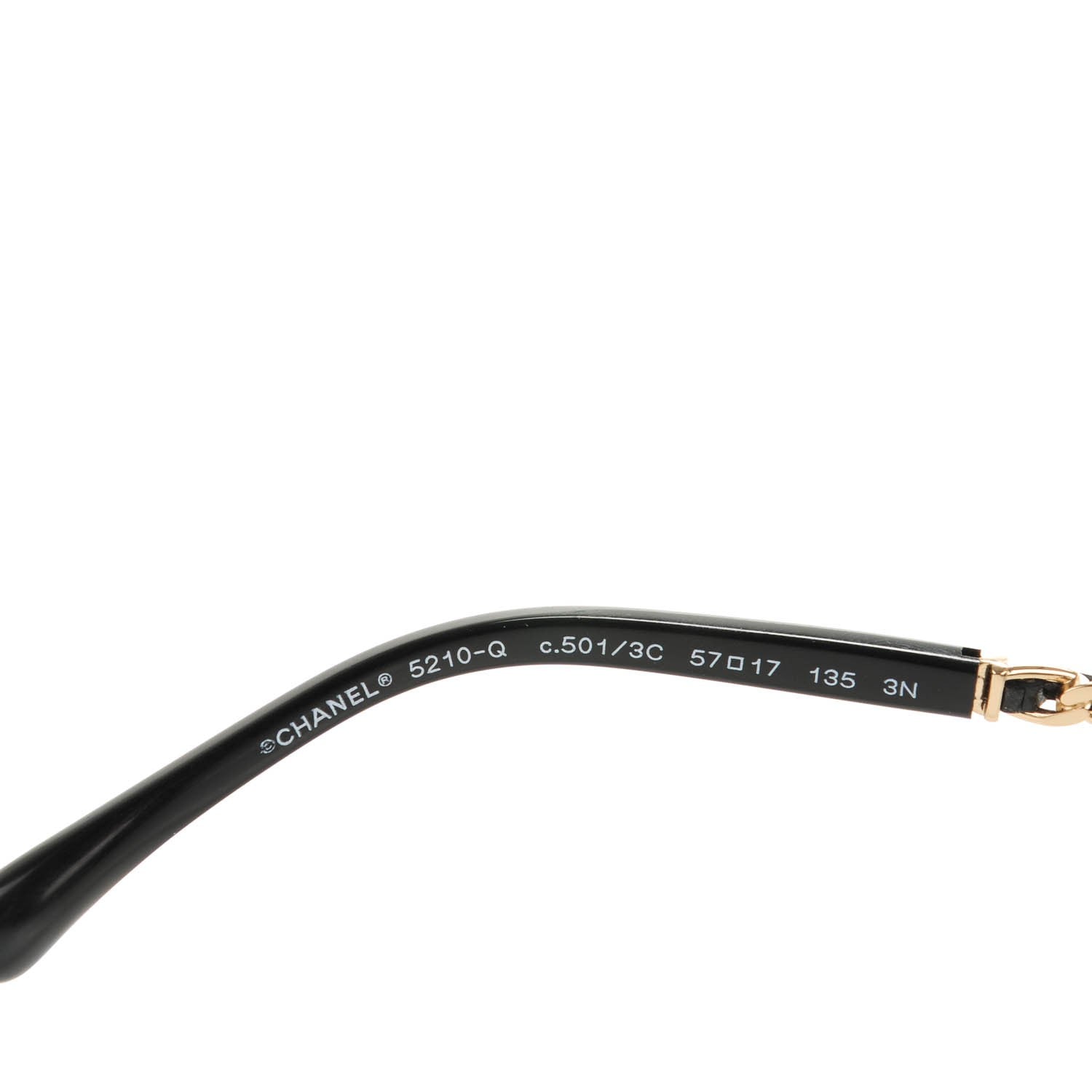 Chanel Lambskin Square Chain Sunglasses 5210-Q Black 4 of 7