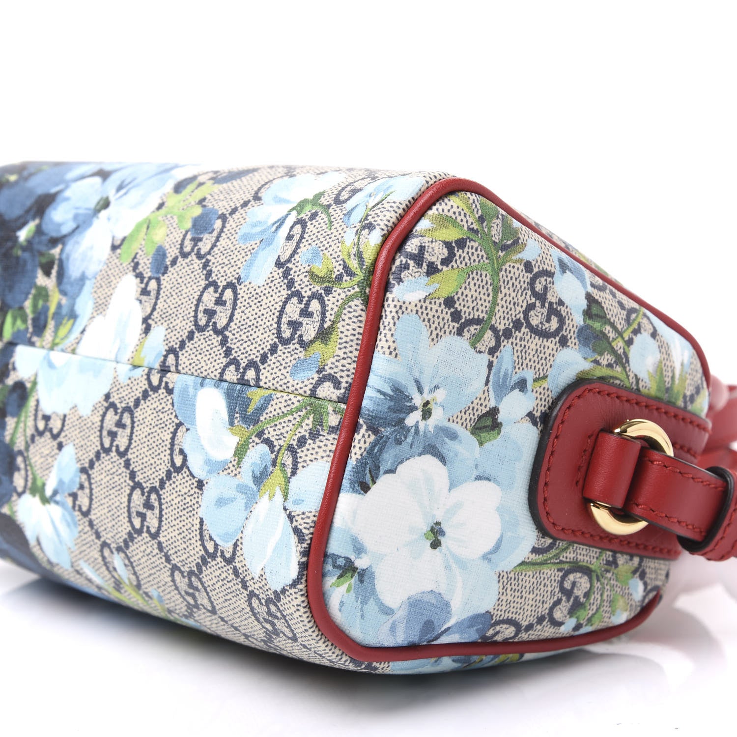 Gucci GG Supreme Monogram Blooms Mini Boston Navy Blue Hibiscus 6 of 12