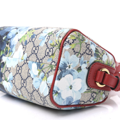 Gucci GG Supreme Monogram Blooms Mini Boston Navy Blue Hibiscus 6 of 12