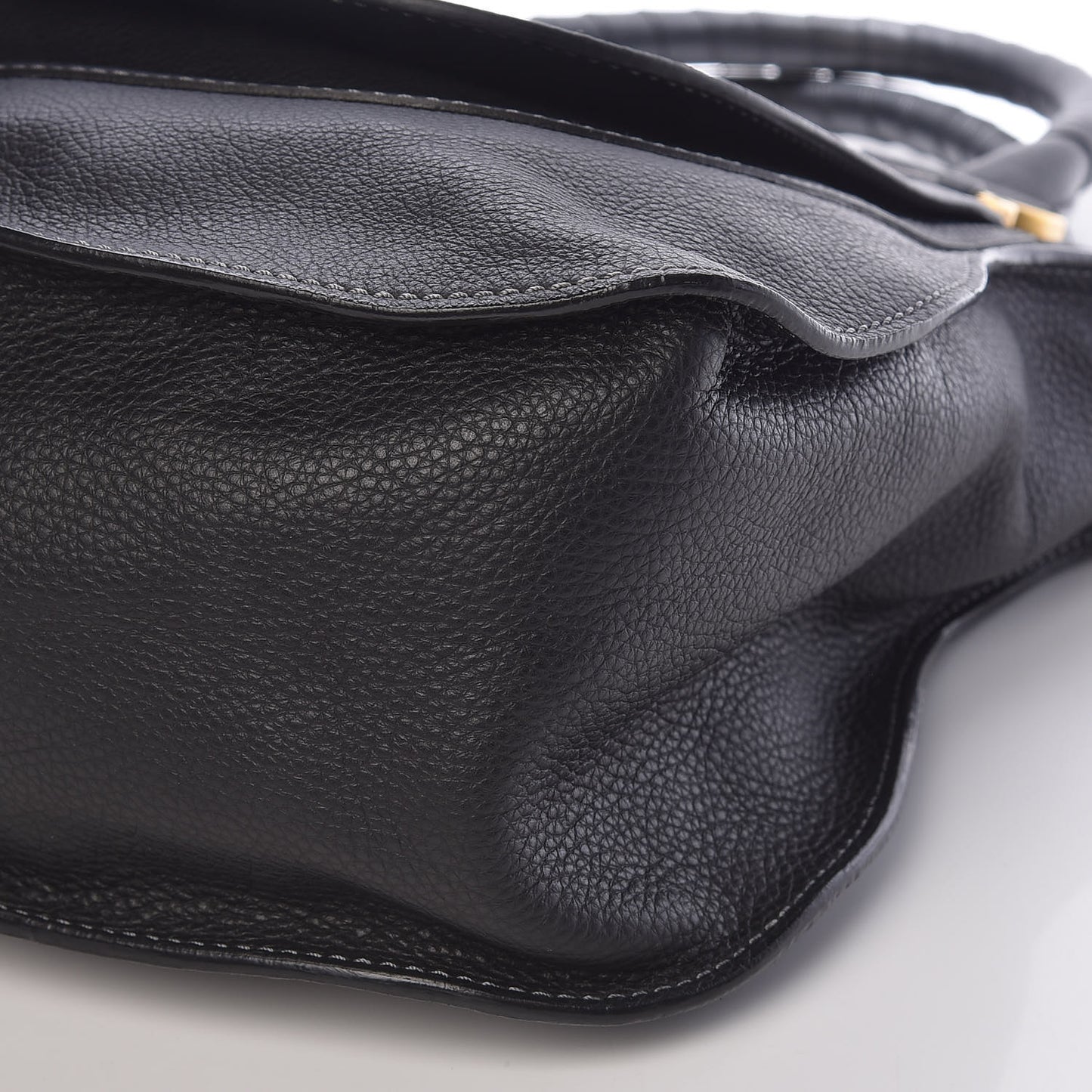 Calfskin Large Marcie Satchel Black