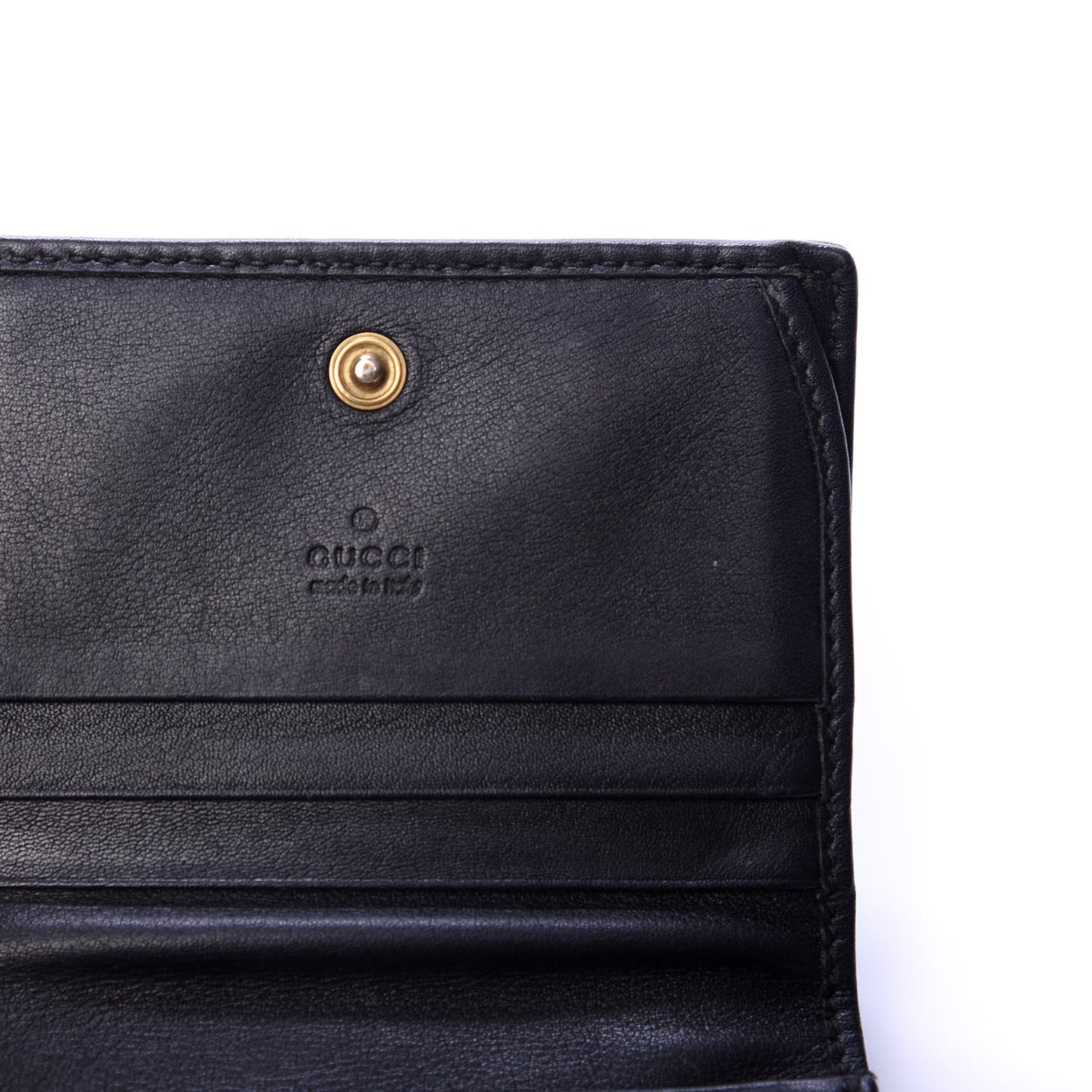Calfskin Matelasse GG Marmont Card Case Black