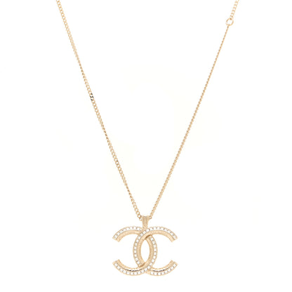 Chanel Baguette Crystal Logo CC Chain Necklace Gold 1 of 6
