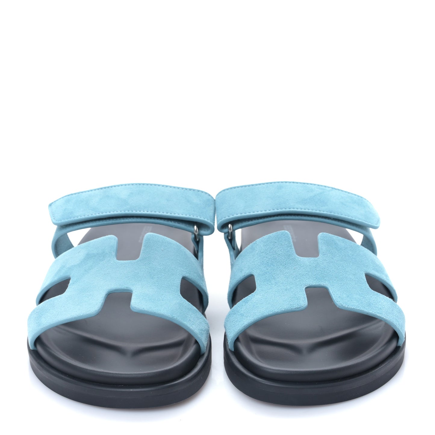 Suede Goatskin Womens Chypre Sandals 38 Bleu Mineral