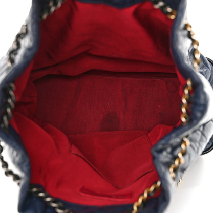 Chanel Aged Calfskin Quilted Gabrielle Backpack Navy Black 5 of 15