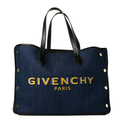 Givenchy Denim Medium Logo Bond Shopper Tote Blue 1 of 7