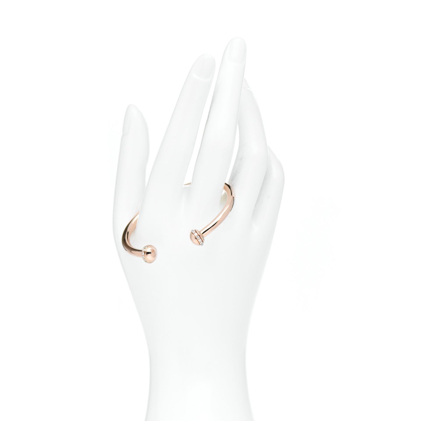 18K Rose Gold Diamond Possession Open Bangle Bracelet