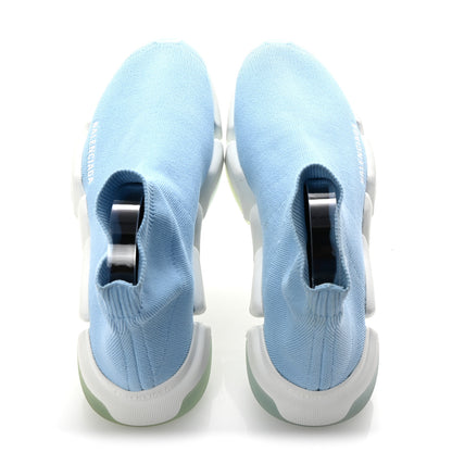 Balenciaga Technical 3D Recycled Knit Bi-Color Womens Speed 2.0 Transparent Sole Sneakers 39 Blue White Transparent Blue 2 of 10