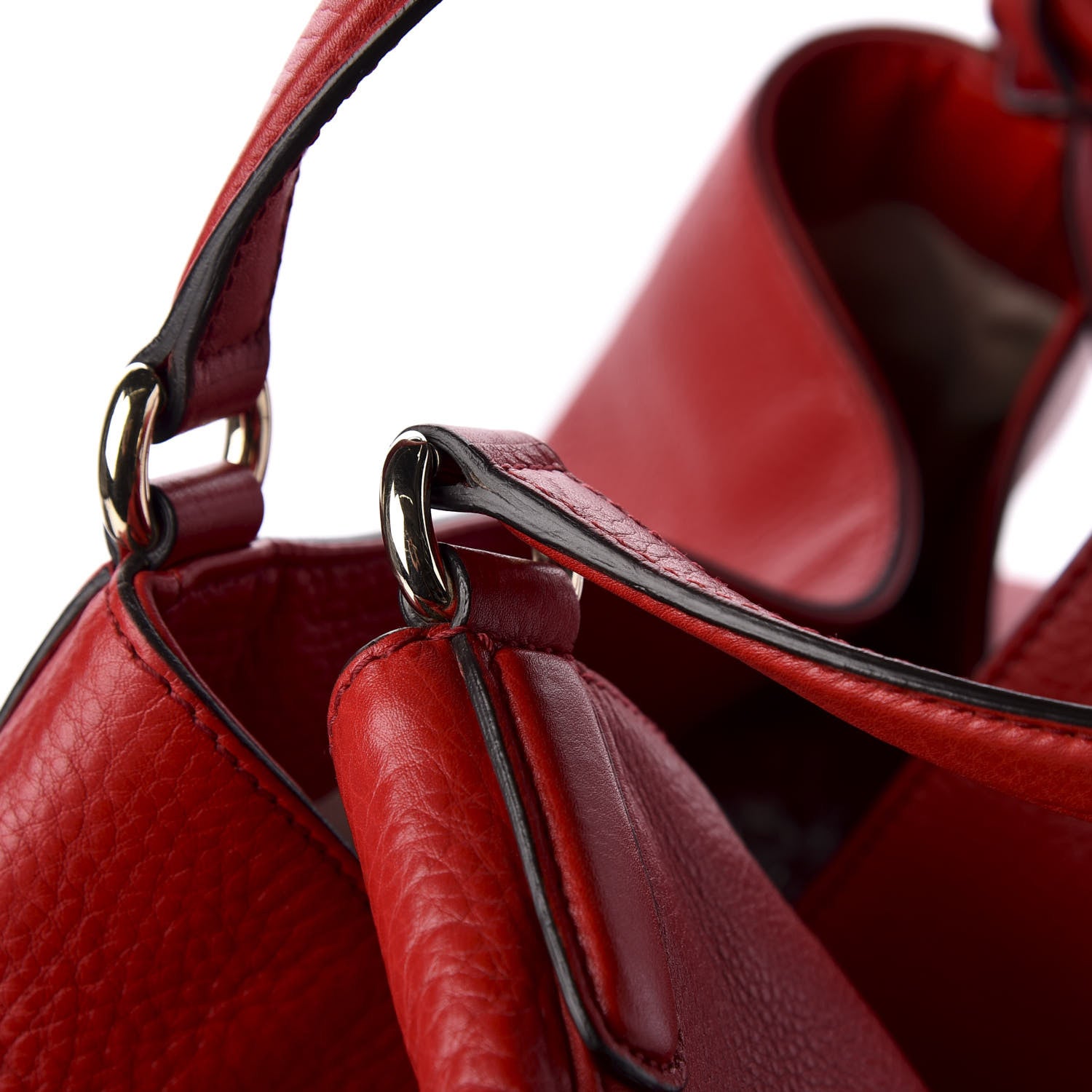 Gucci Pebbled Calfskin Large Soho Shoulder Bag Red 12 of 13