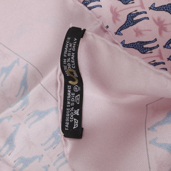 Silk Giraffes Pocket Square Scarf Pink