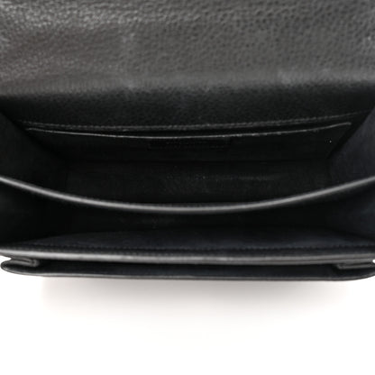 Saint Laurent Grained Calfskin Medium Monogram Sunset Satchel Black 5 of 21