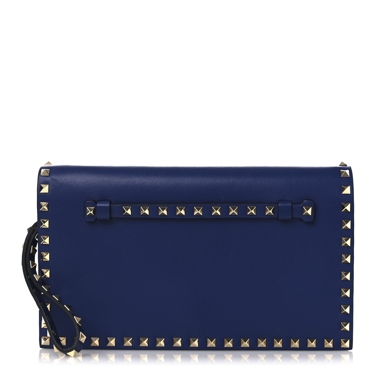 Valentino Garavani Nappa Rockstud Wristlet Clutch Blue 1 of 12
