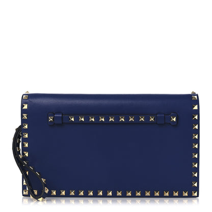 Valentino Garavani Nappa Rockstud Wristlet Clutch Blue 1 of 12