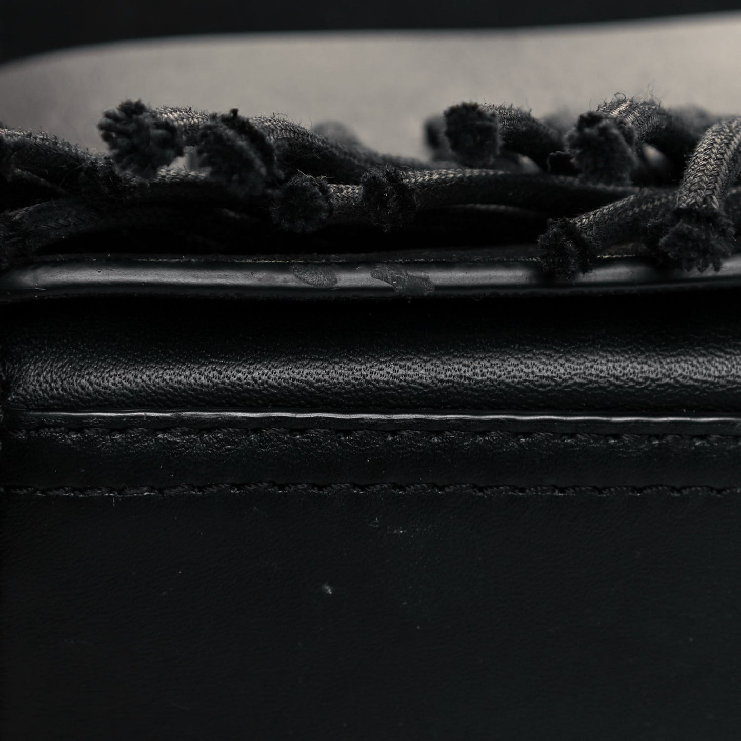 Lambskin Suede Fringe Bianca Handbag Black