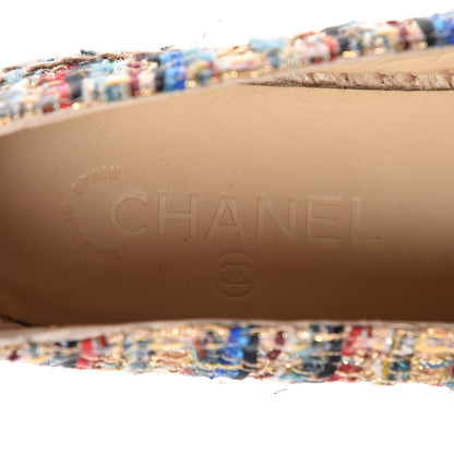 Chanel Tweed Grosgrain CC Espadrilles 41 Multicolor Black 9 of 11
