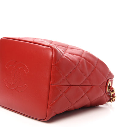 Chanel Lambskin Quilted Small Perfect Meeting Hobo Red 7 of 11