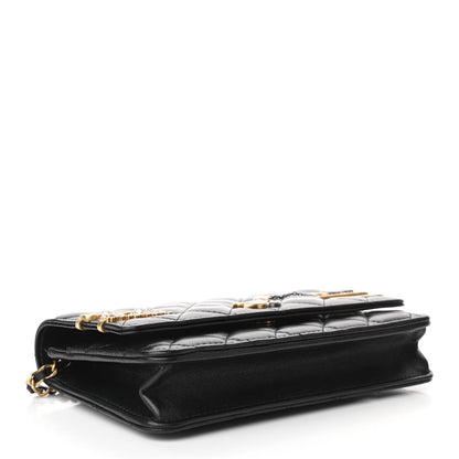 Chanel Lambskin Quilted Coco Clips Wallet On Chain WOC Black 4 of 15