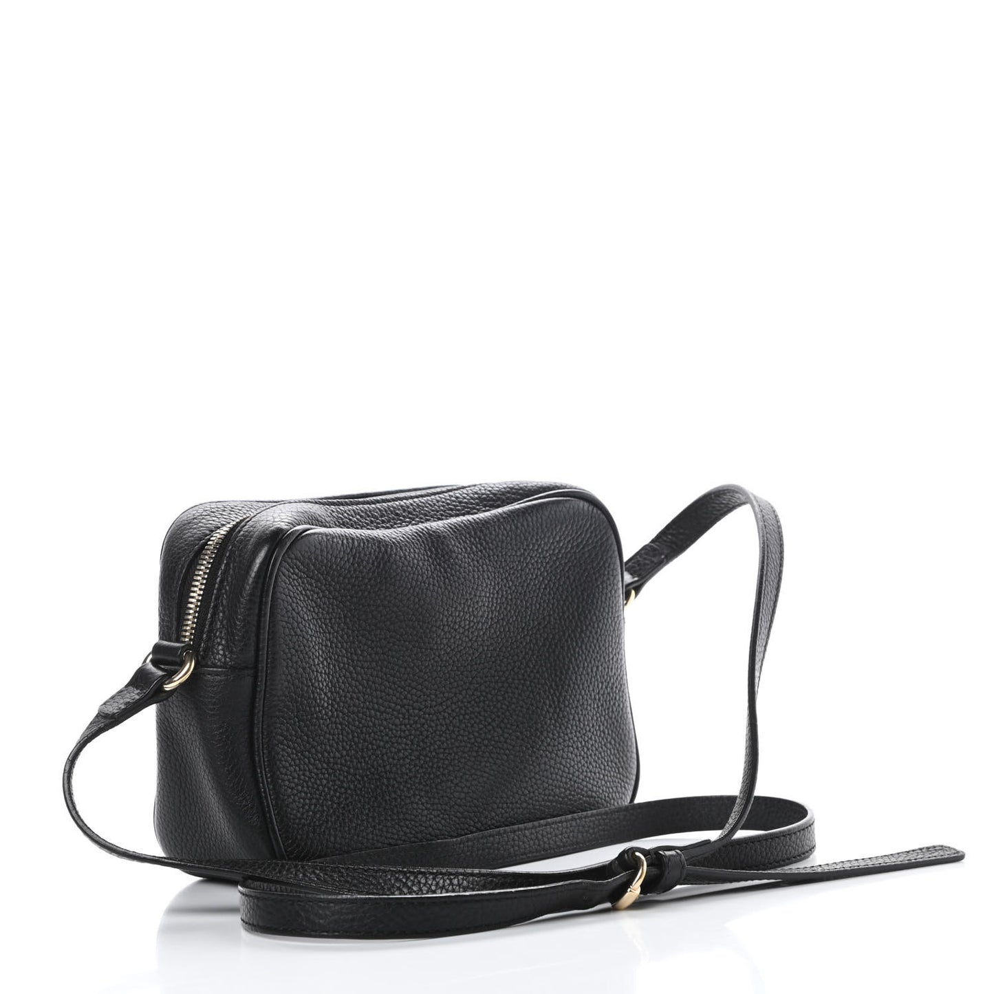 Pebbled Calfskin Small Soho Disco Bag Black