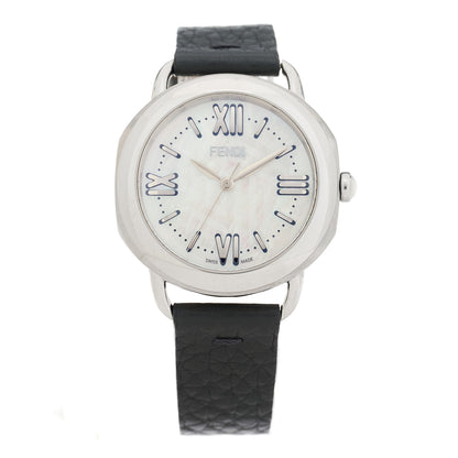 Fendi Stainless Steel Calfskin Mother of Pearl 36mm Selleria Quartz Watch 1 of 4