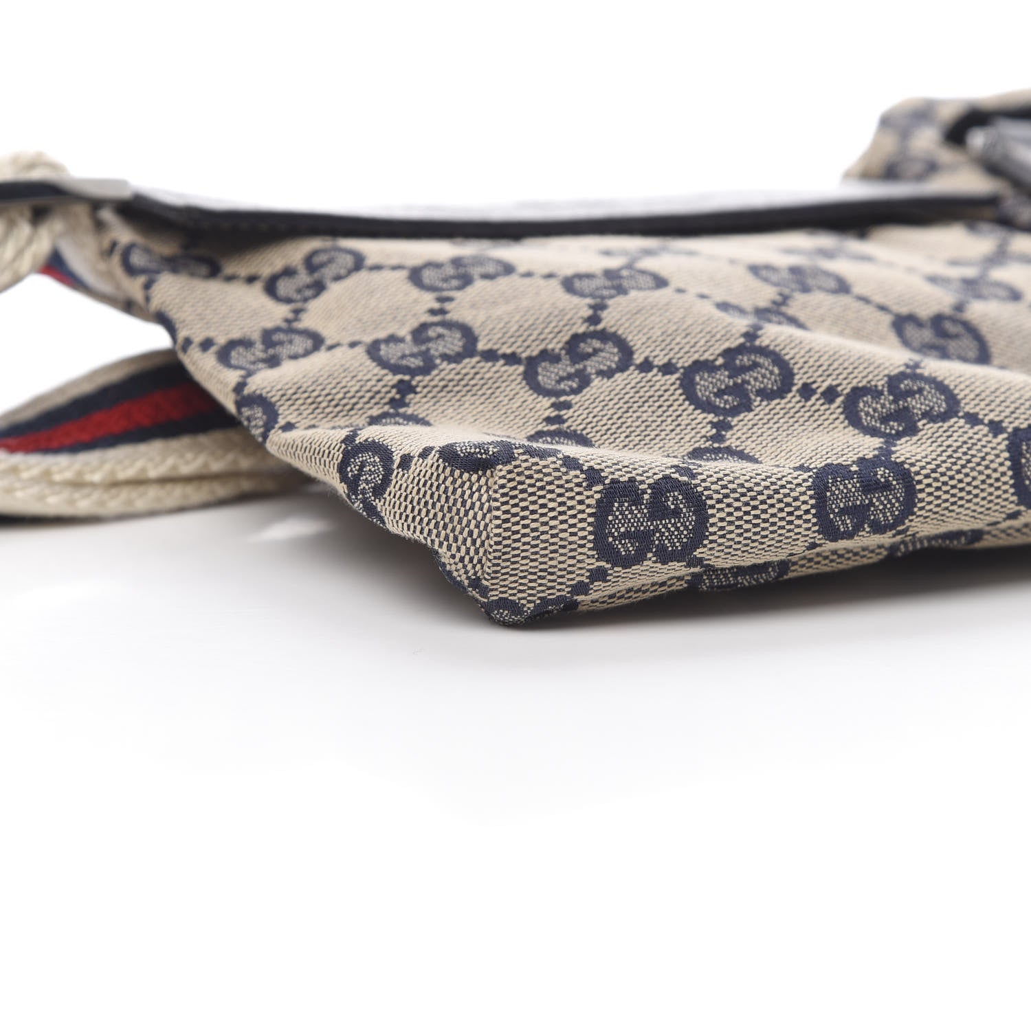 Gucci GG Monogram Web Double Pocket Belt Bag Navy 11 of 12
