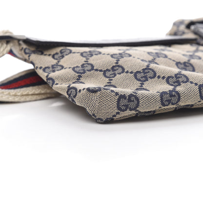 Gucci GG Monogram Web Double Pocket Belt Bag Navy 11 of 12
