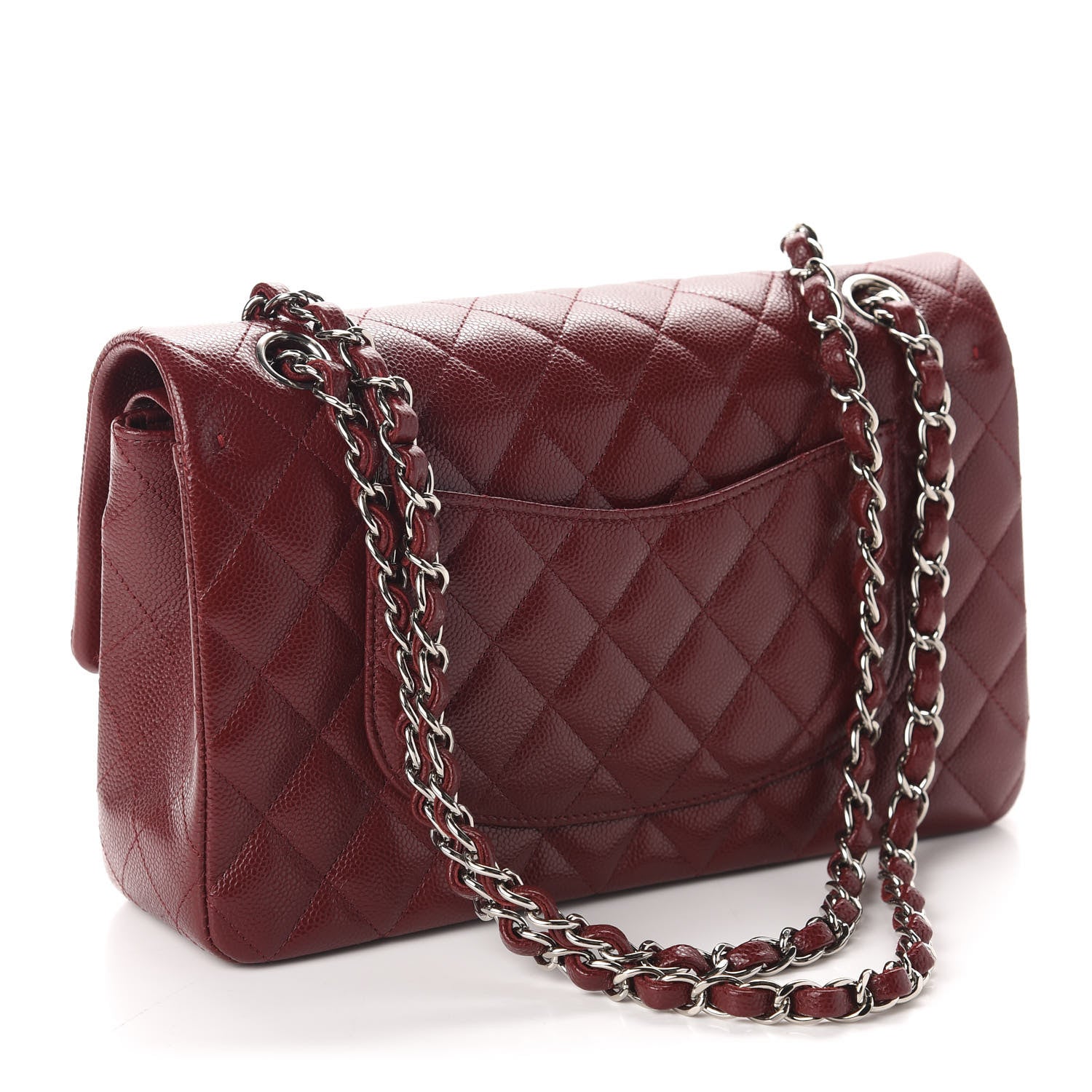 Chanel Caviar Quilted Medium Double Flap Dark Red 3 of 11
