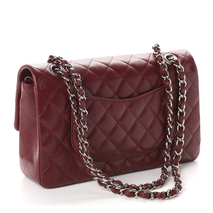 Chanel Caviar Quilted Medium Double Flap Dark Red 3 of 11