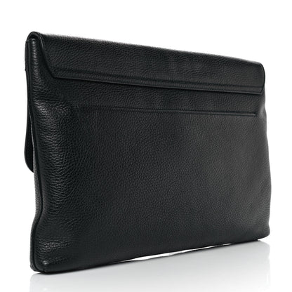 Gucci Pebbled Calfskin Large Portfolio Clutch Black 3 of 9