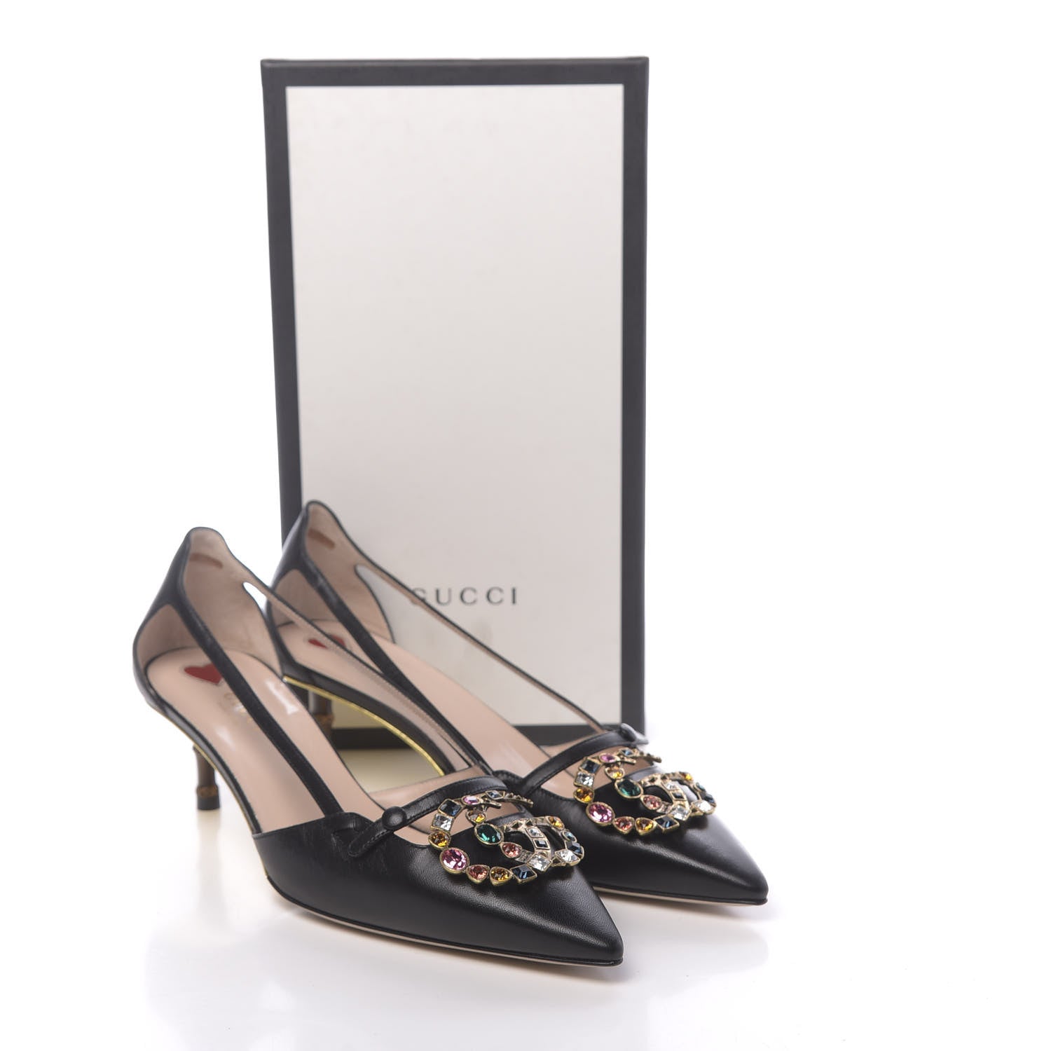 Gucci Calfskin Crystal GG Unia Pumps 41 Black 8 of 8