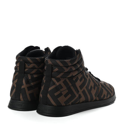 Fendi Nylon FF Reloaded High Top Sneakers 41 Tobacco Black 4 of 8