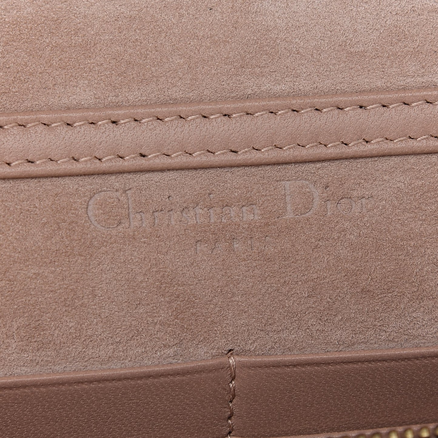 Lambskin Cannage Studded Dioraddict Wallet on Chain Clutch Nude