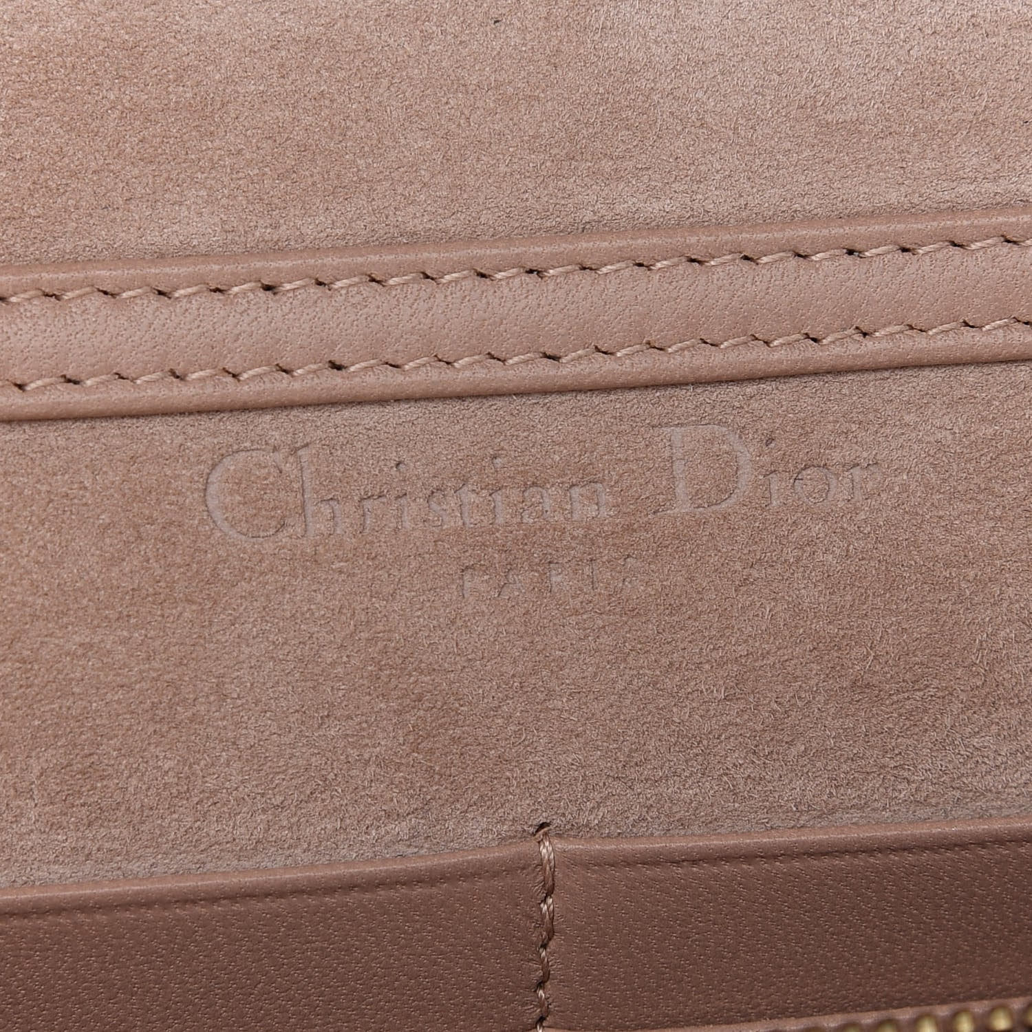 Christian Dior Lambskin Cannage Studded Dioraddict Wallet on Chain Clutch Nude 6 of 9