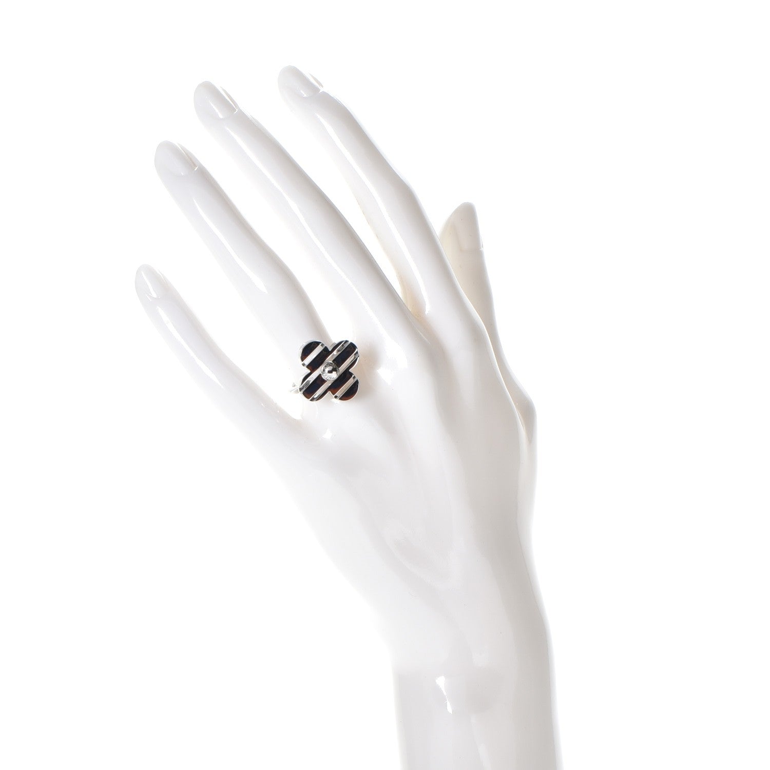 Louis Vuitton 18K White Gold Petite Fleur Ring 5 2 of 7