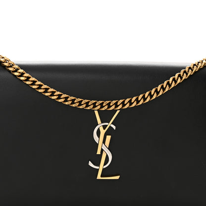 Saint Laurent Smooth Calfskin Tri-Metal Cassandre Wallet On Chain WOC Black 7 of 12