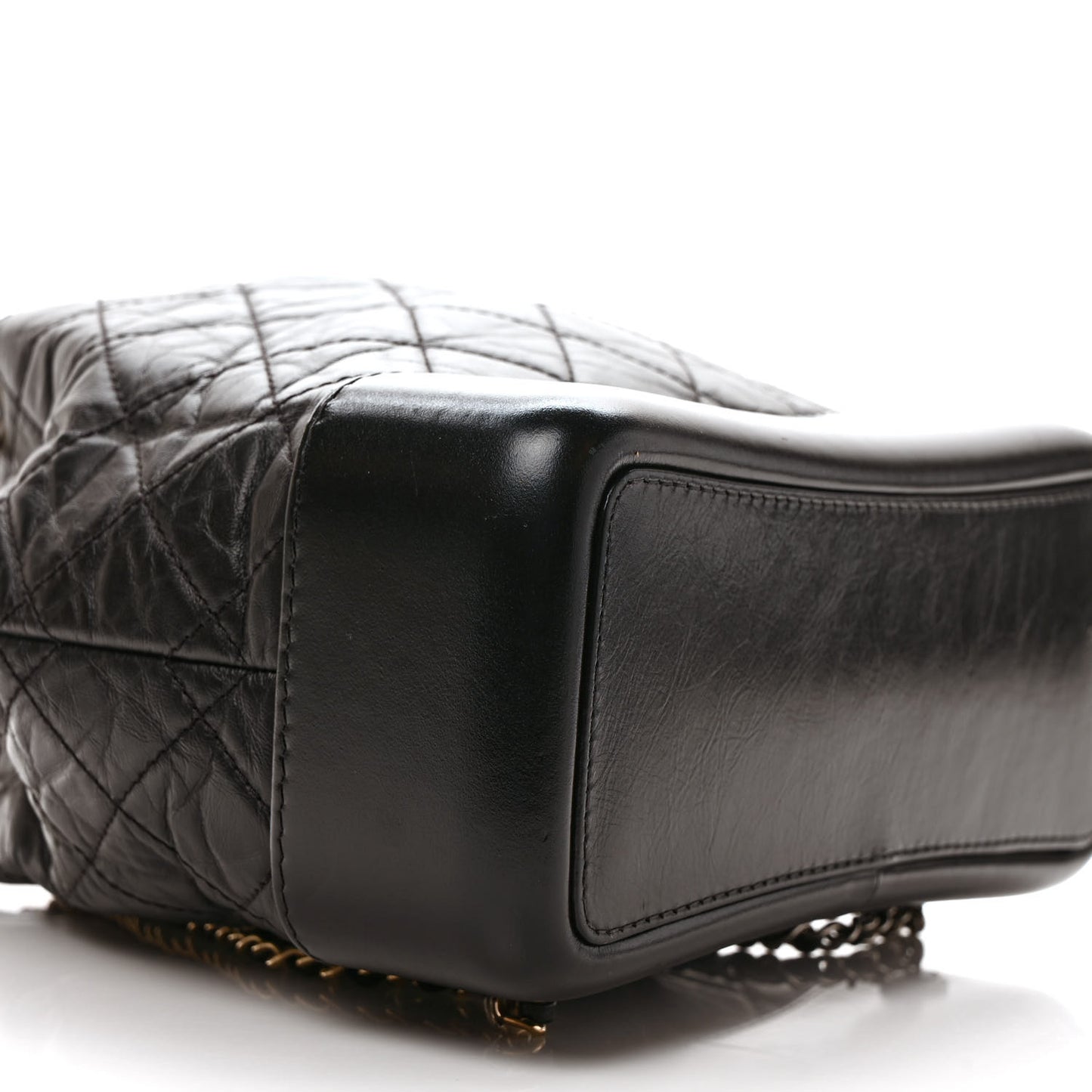 Aged Calfskin Quilted Small Gabrielle Backpack Black