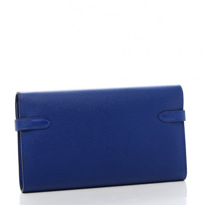 Hermes Epsom Kelly Longue Wallet Bleu Electrique 3 of 9