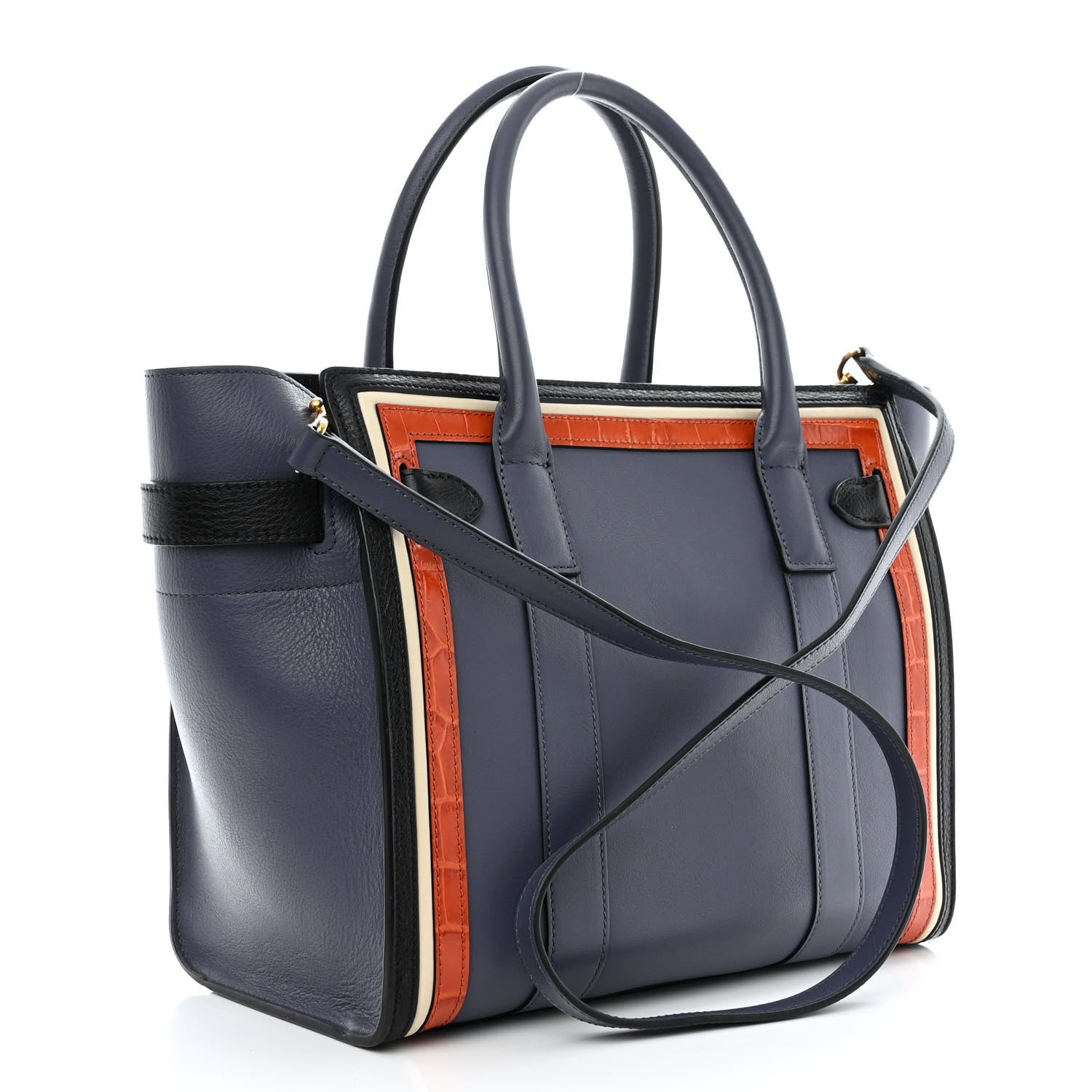 Mulberry Crocodile Embossed Calfskin Small Zipped Bayswater Blue Multicolor 3 of 10