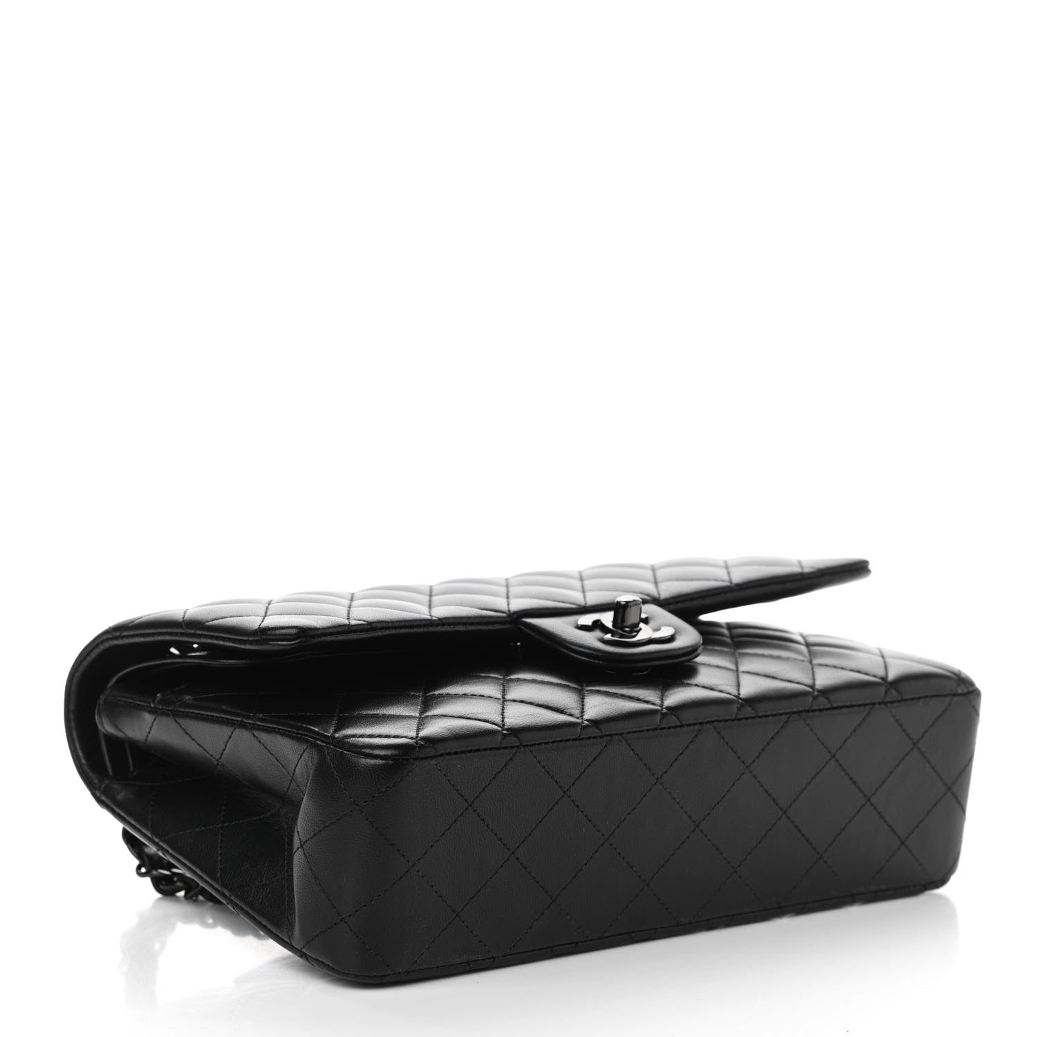 Chanel Lambskin Quilted Medium Double Flap So Black 7 of 19