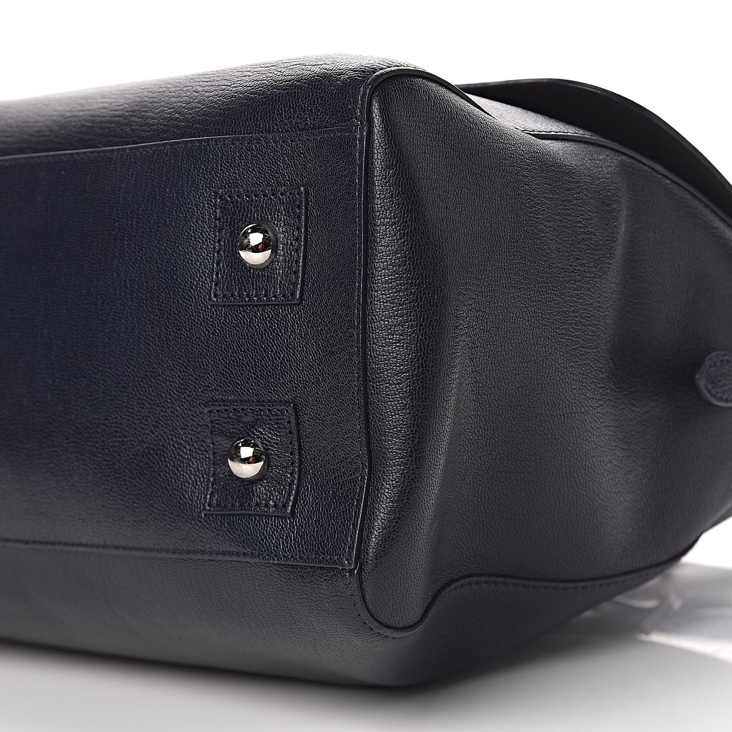 Glossy Goatskin Medium Del Rey Satchel Midnight Blue