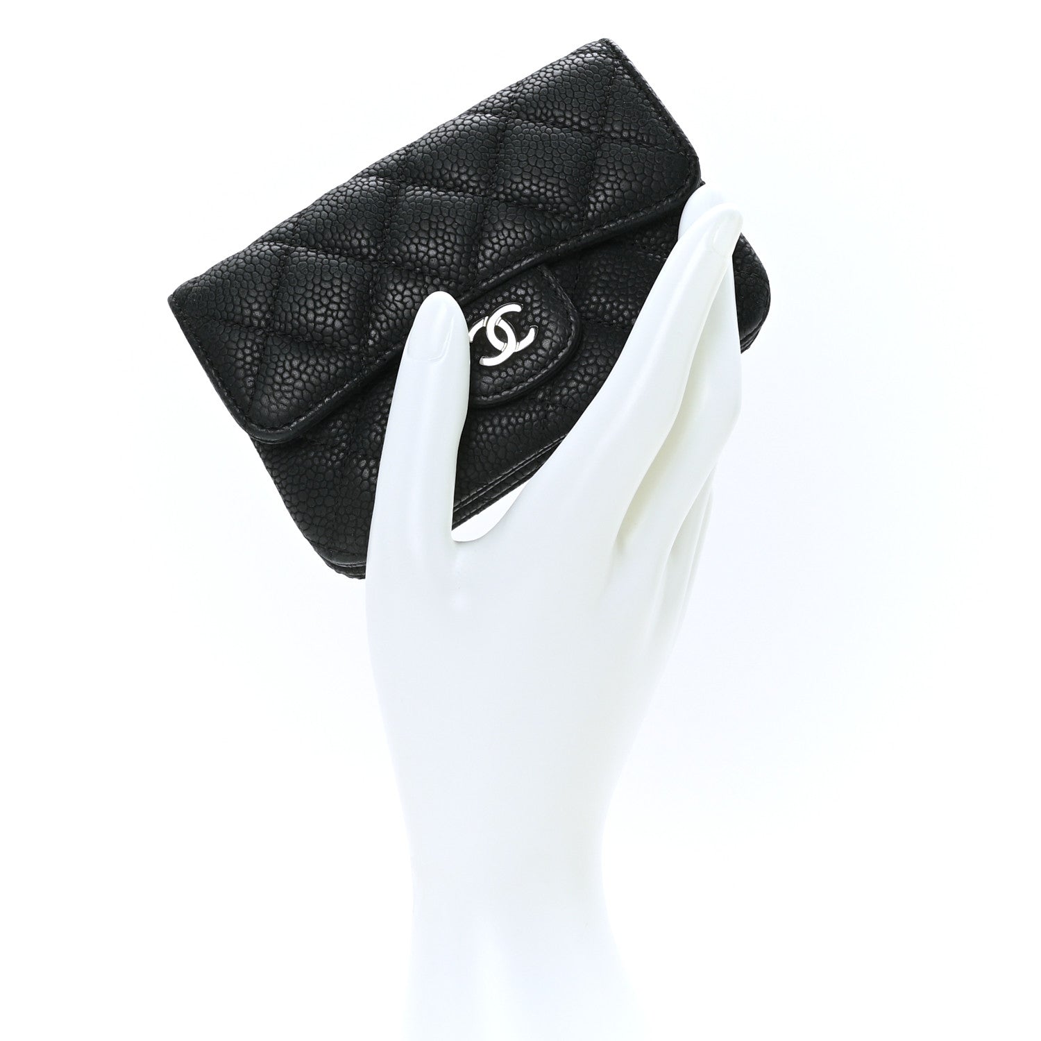 Chanel Iridescent Caviar Quilted Coin Purse Black 2 of 9