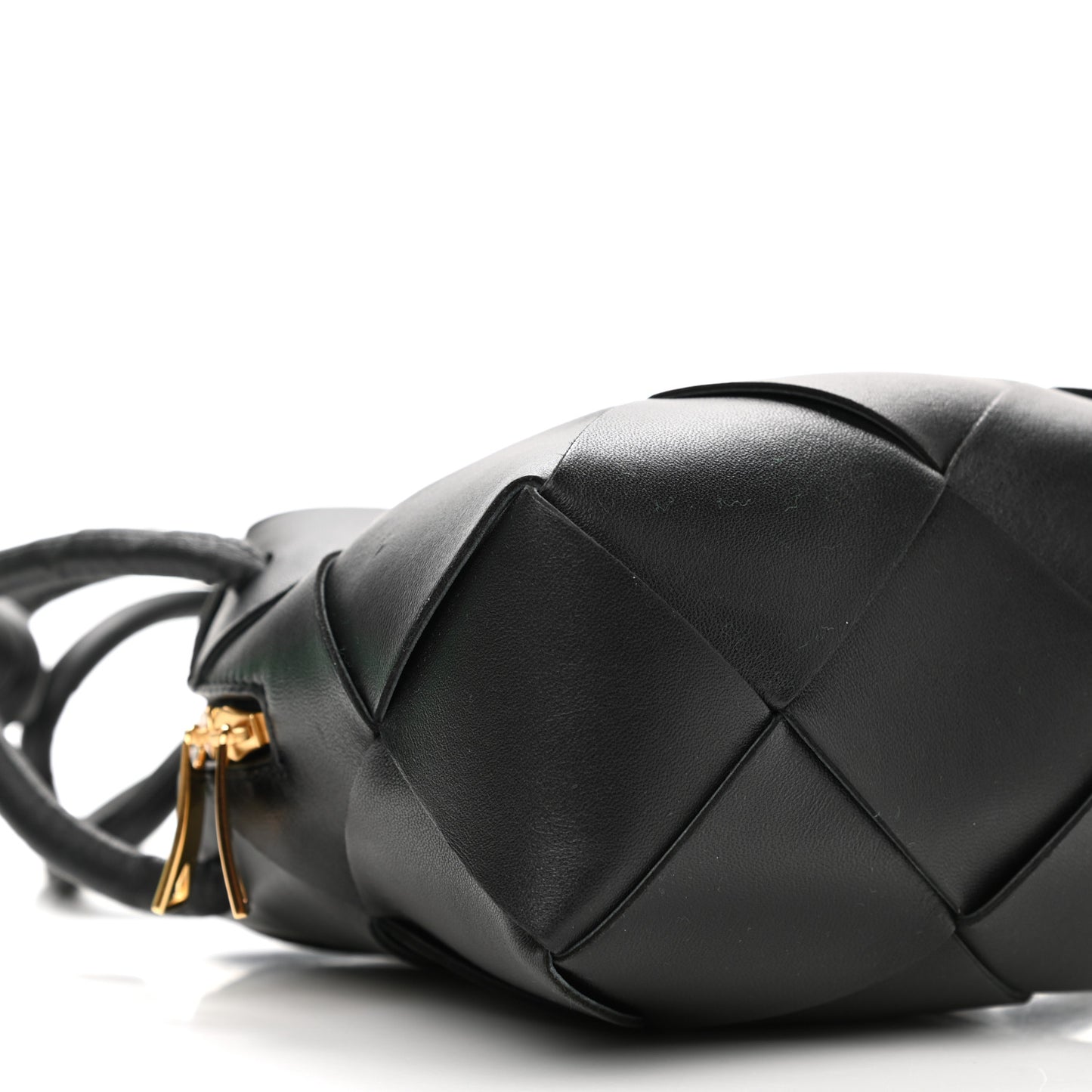 Lambskin Maxi Intrecciato Mini Cassette Camera Bag Black