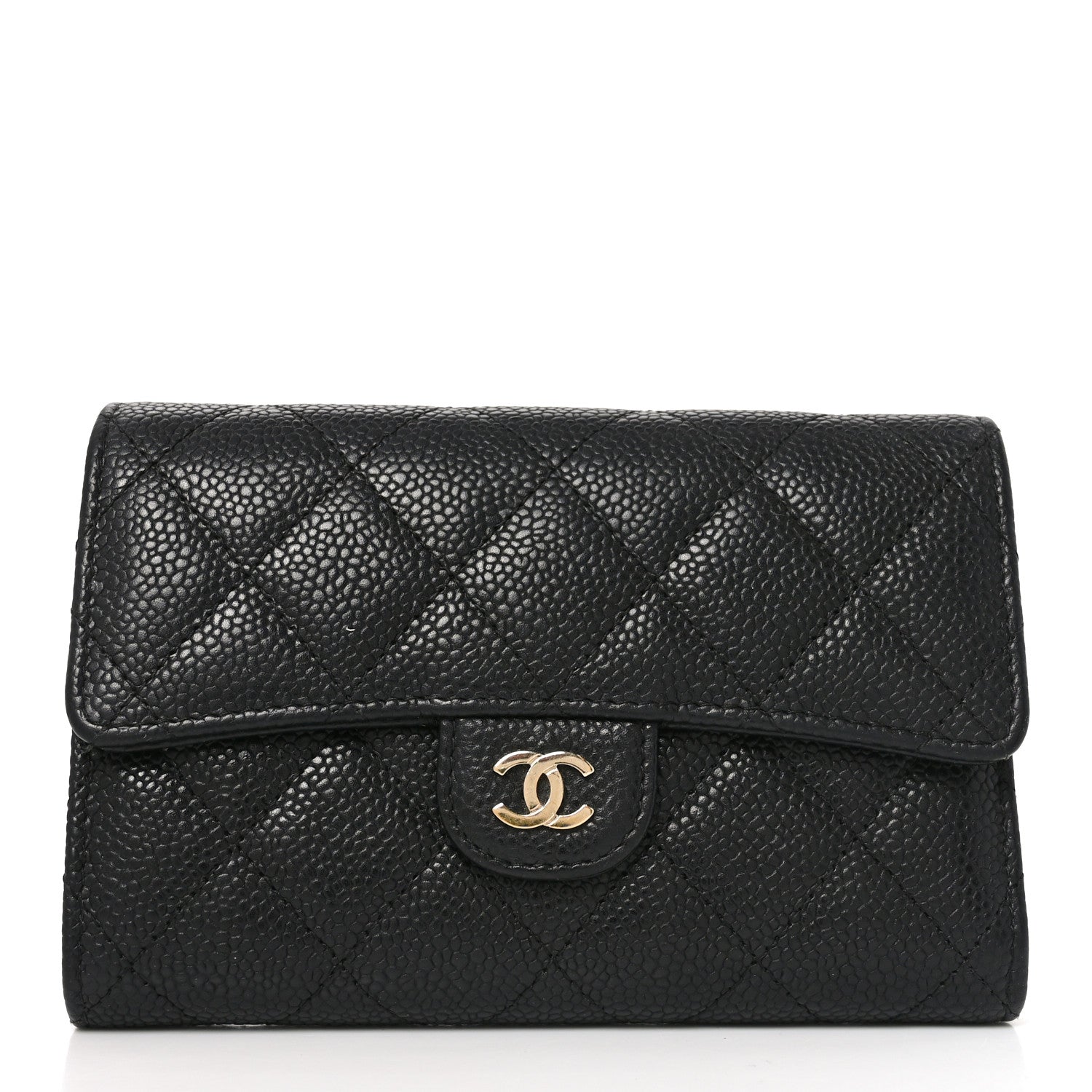 Chanel Caviar Quilted Medium Flap Wallet Black 1 of 8