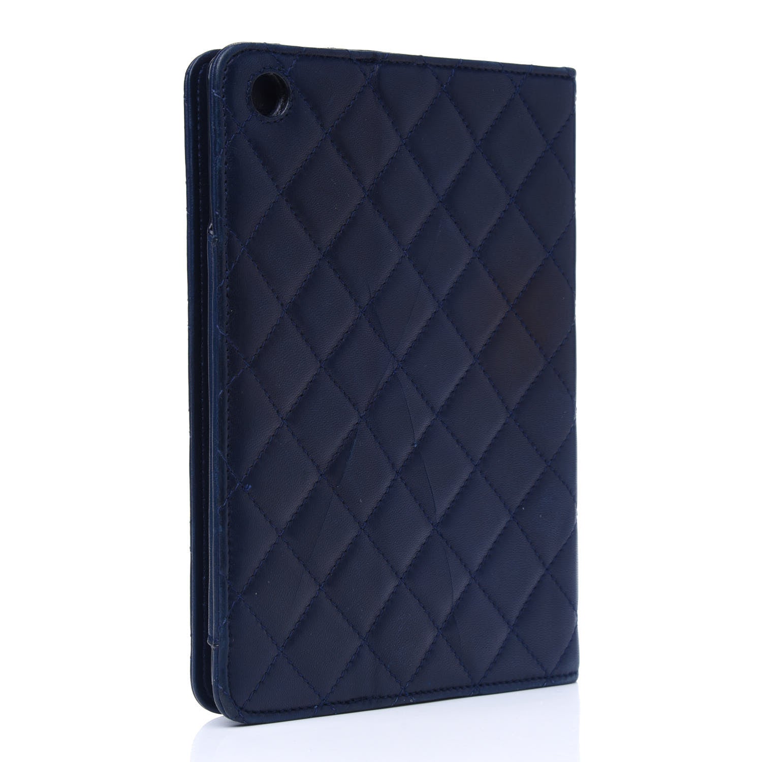 Chanel Lambskin Quilted iPad Case Navy Blue 2 of 4