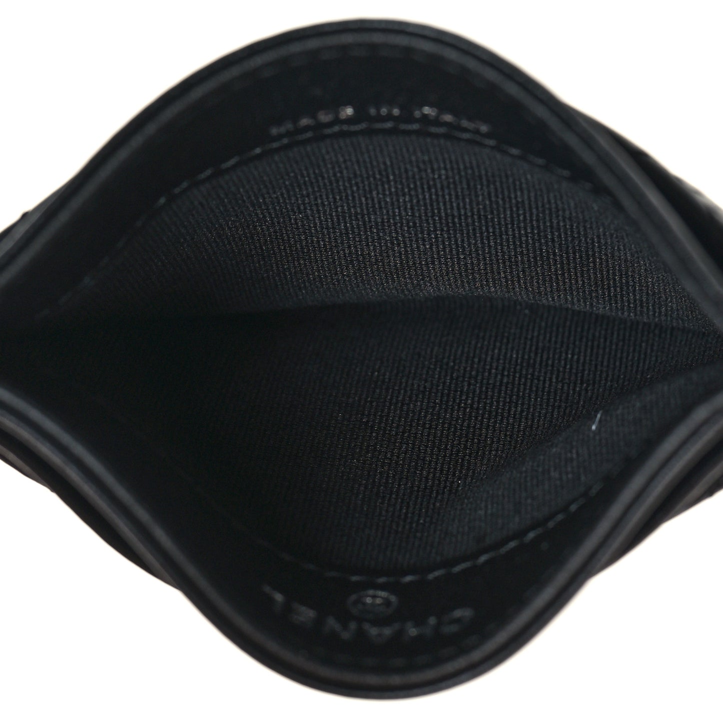 Lambskin Quilted Card Holder Black