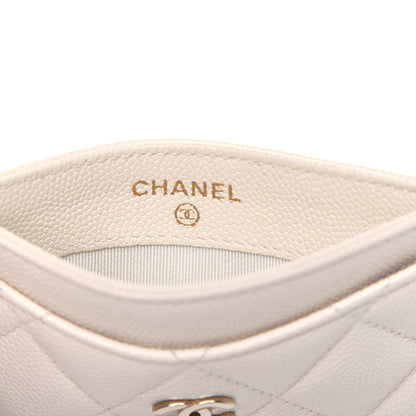 Chanel Caviar Quilted Card Holder White 8 of 11