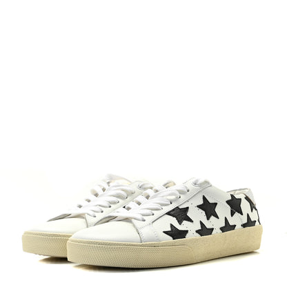 Saint Laurent Calfskin Star Court Sneakers 37 White Black 3 of 11