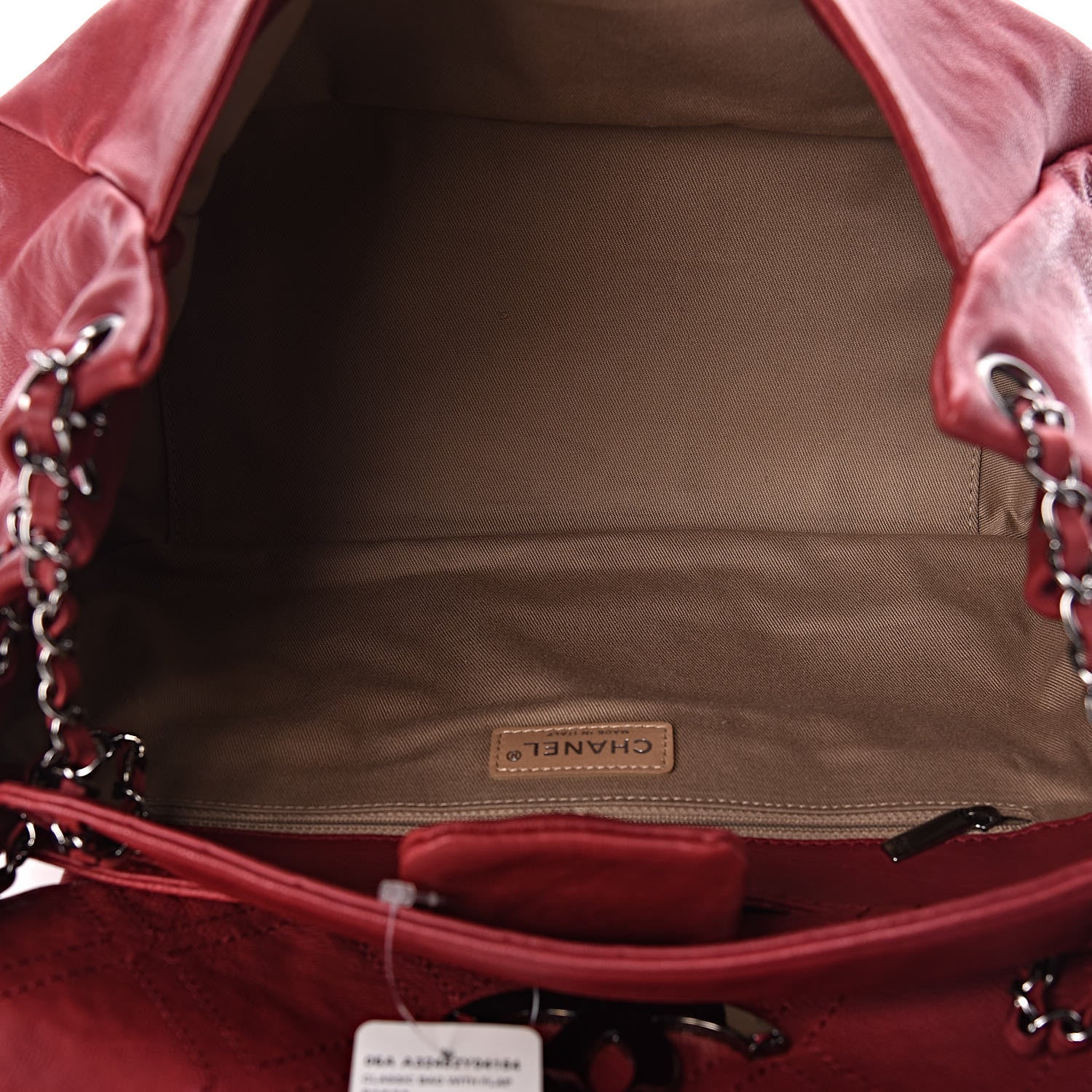 Chanel Calfskin Diamond Stitch Accordion Flap Light Bordeaux 5 of 10