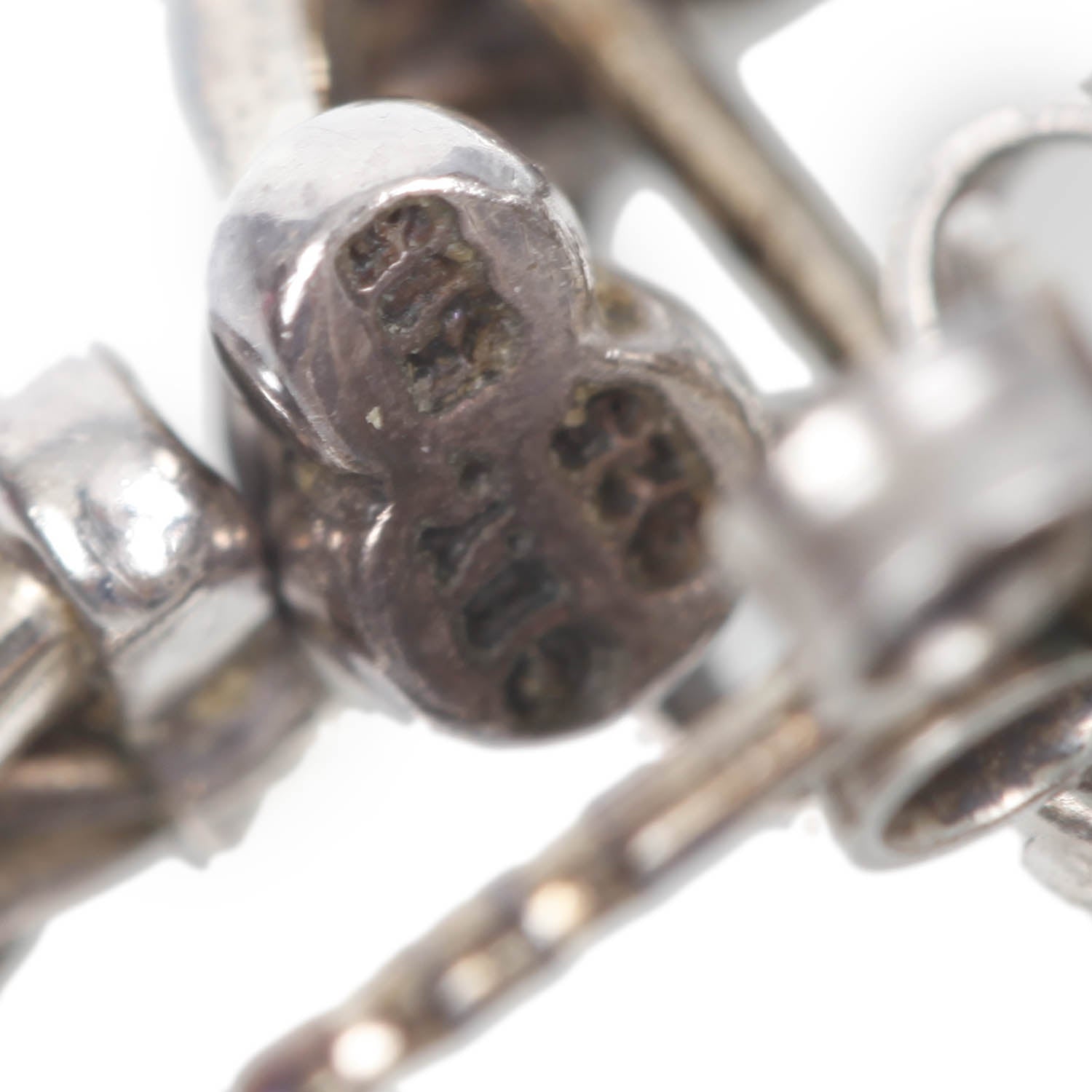 David Yurman 14k White Gold and Sterling Silver Pave Diamond Ice Crossover Diamond Hoop Earrings 6 of 7