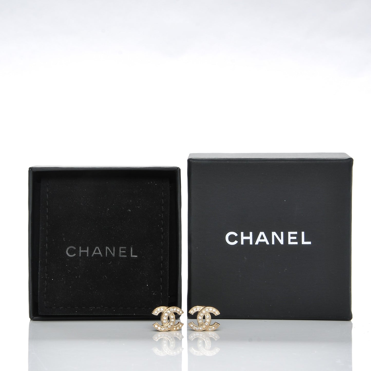 Crystal CC Earrings Gold