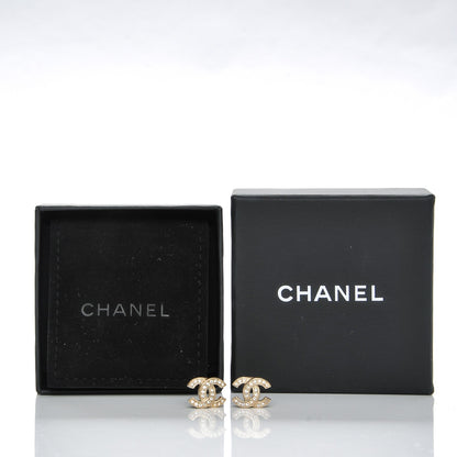 Chanel Crystal CC Earrings Gold 5 of 5