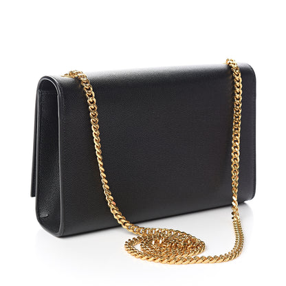 Saint Laurent Grain De Poudre Medium Classic Monogram Kate Satchel Black 2 of 10